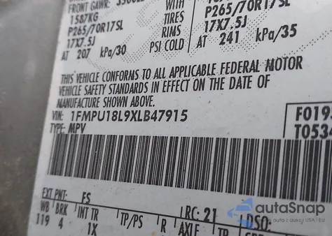 1999 Ford Expedition из США, поврежденный, VIN 1FMPU18L9XLB47915